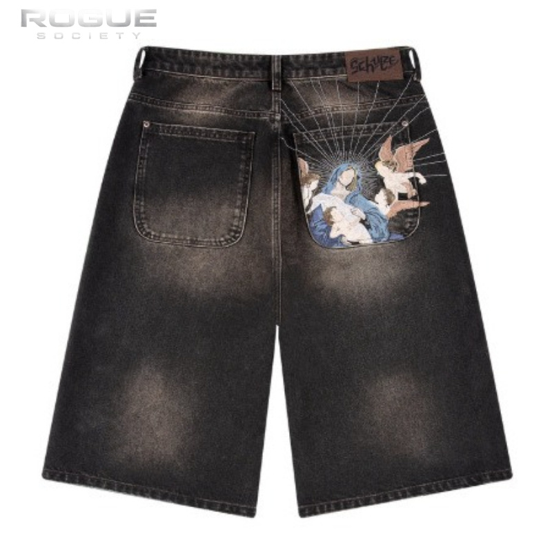 Streetwear Brand Shorts - Celana Jeans Harajuku Mewah Musim Panas