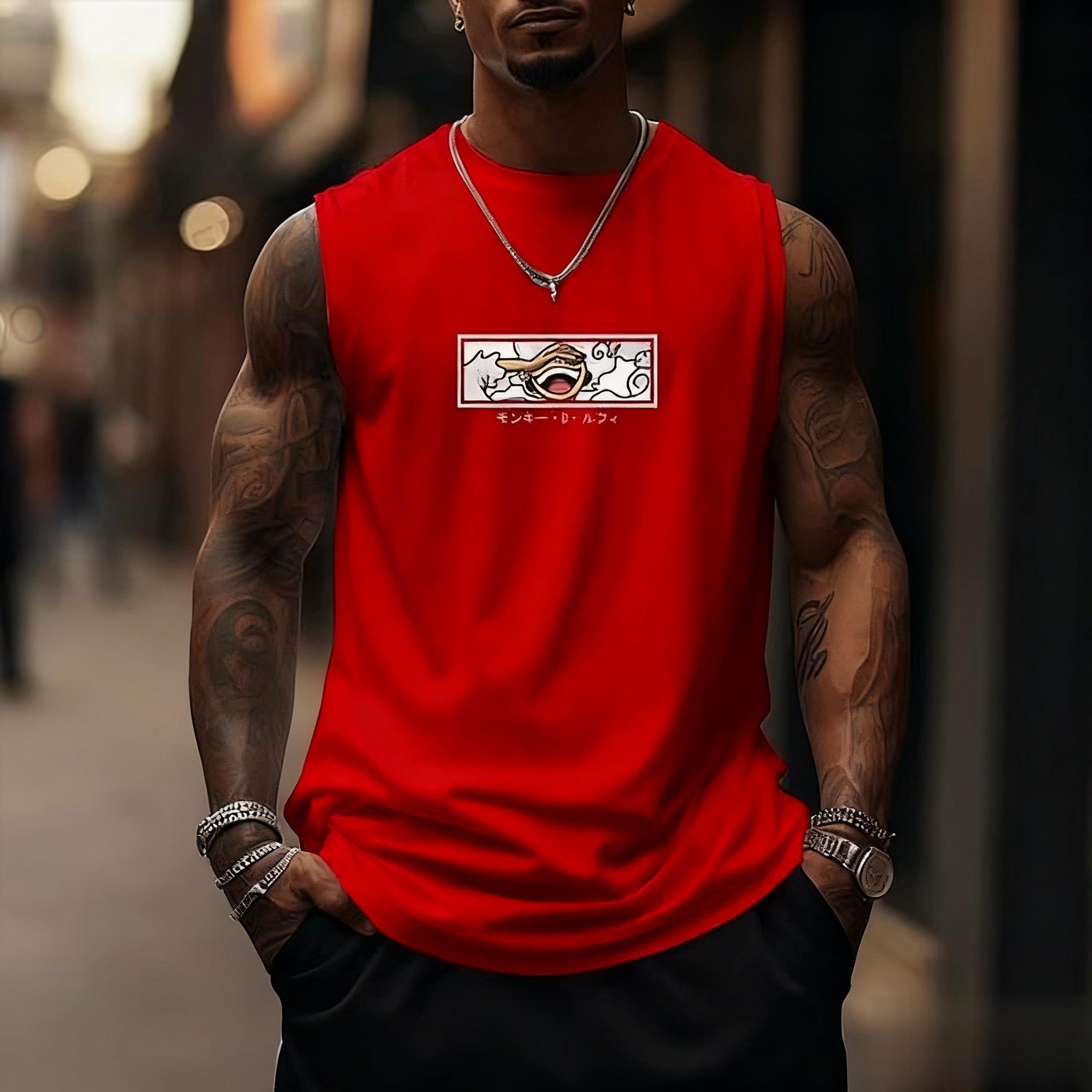 One Piece Luffy Gear 5 Tank To - Good Streetwear Brand ulasan dan harga
