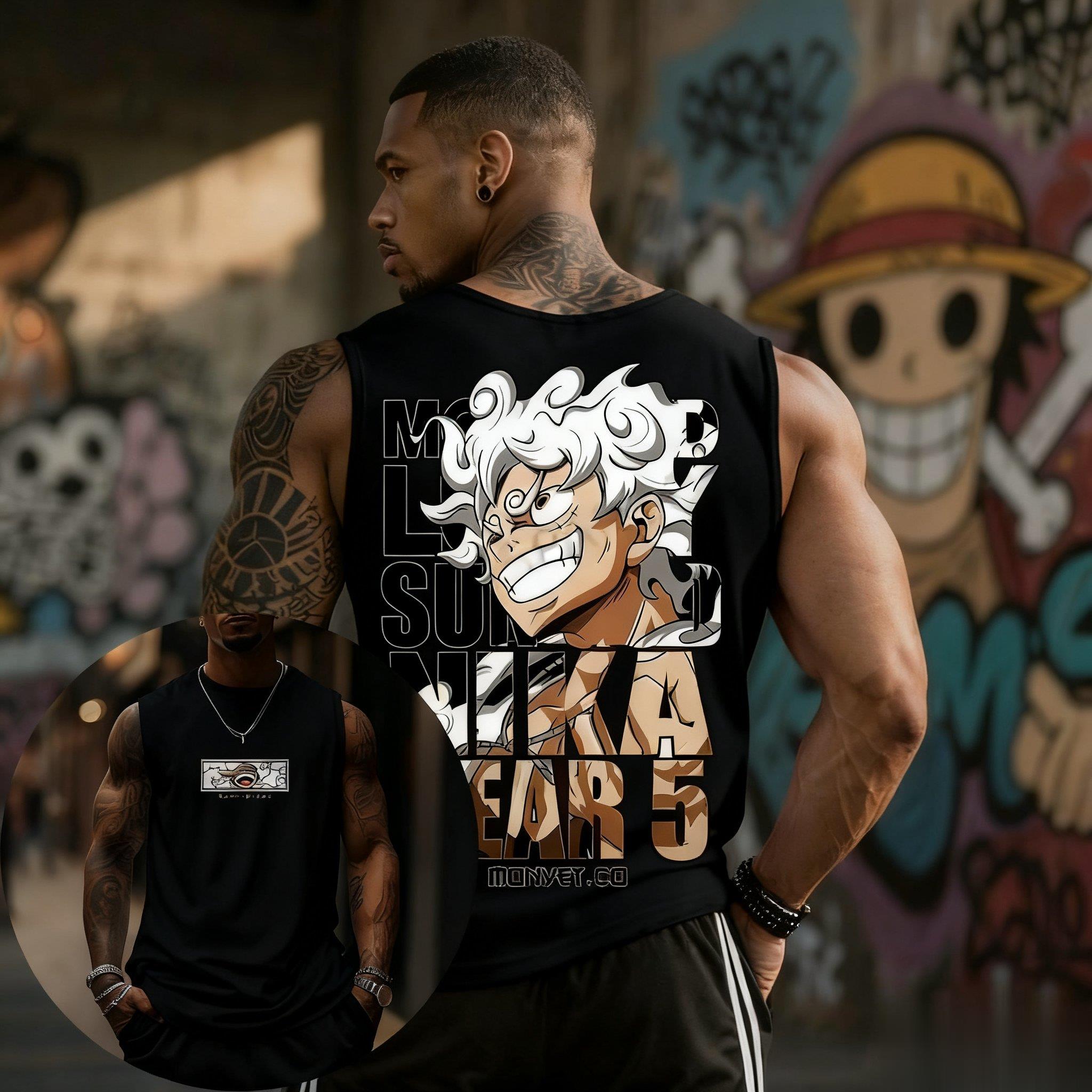 One Piece Luffy Gear 5 Tank To - Good Streetwear Brand ulasan dan harga
