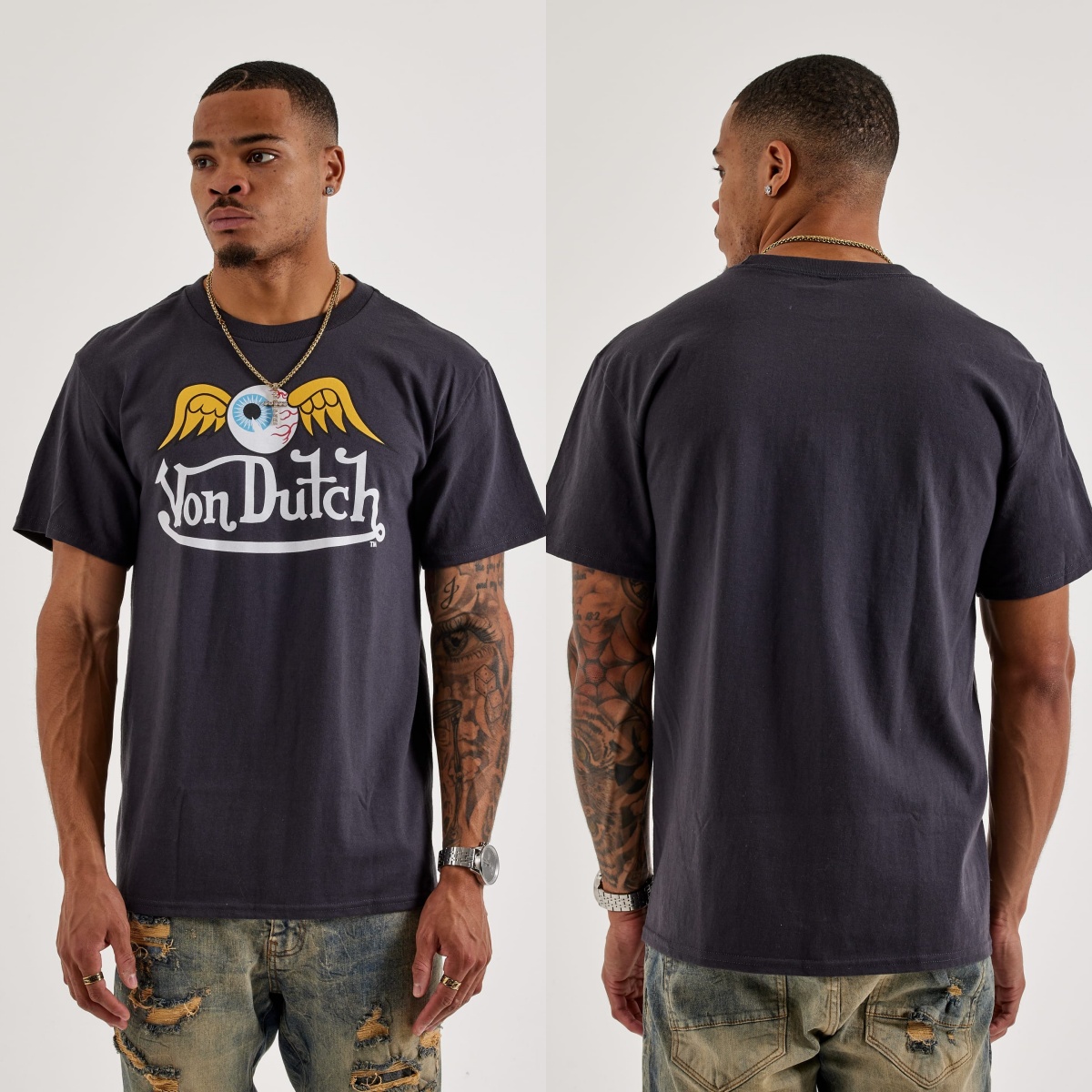 Kaos Katun Grafis Logo Flying  - Streetwear Brand With Eye Logo ulasan dan harga
