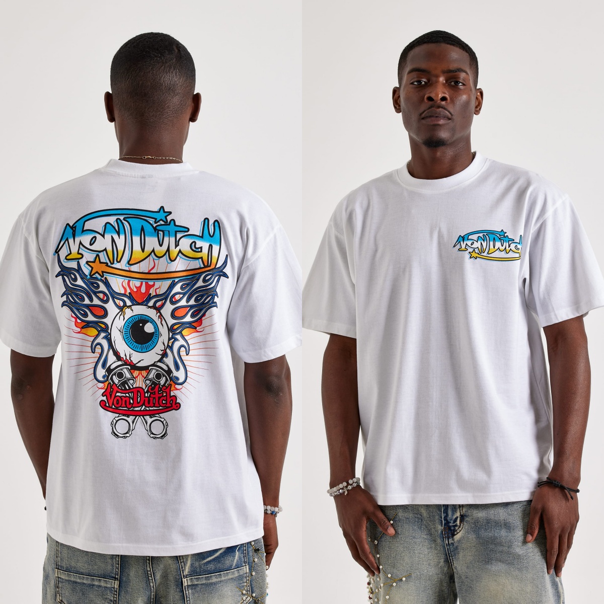 Kaos Katun Grafis Logo Flying  - Streetwear Brand With Eye Logo ulasan dan harga